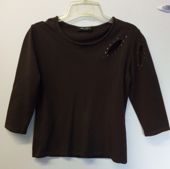 Vintage NM Studio Solid Brown Top - Picture 1 of 4